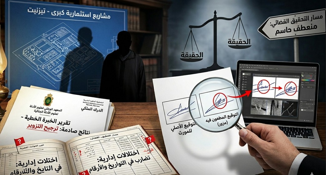تيزنيت :تطورات قضائية مثيرة.. خبرة جنائية تكشف تزوير عقود بهدف الاستحواذ على مشاريع استثمارية