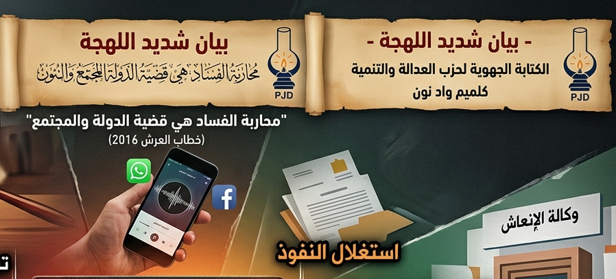 كلميم : بيان للعدالة والتنمية حول تسريب تسجيل صوتي منسوب لرئيس إحدى الجماعات الترابية بكلميم.