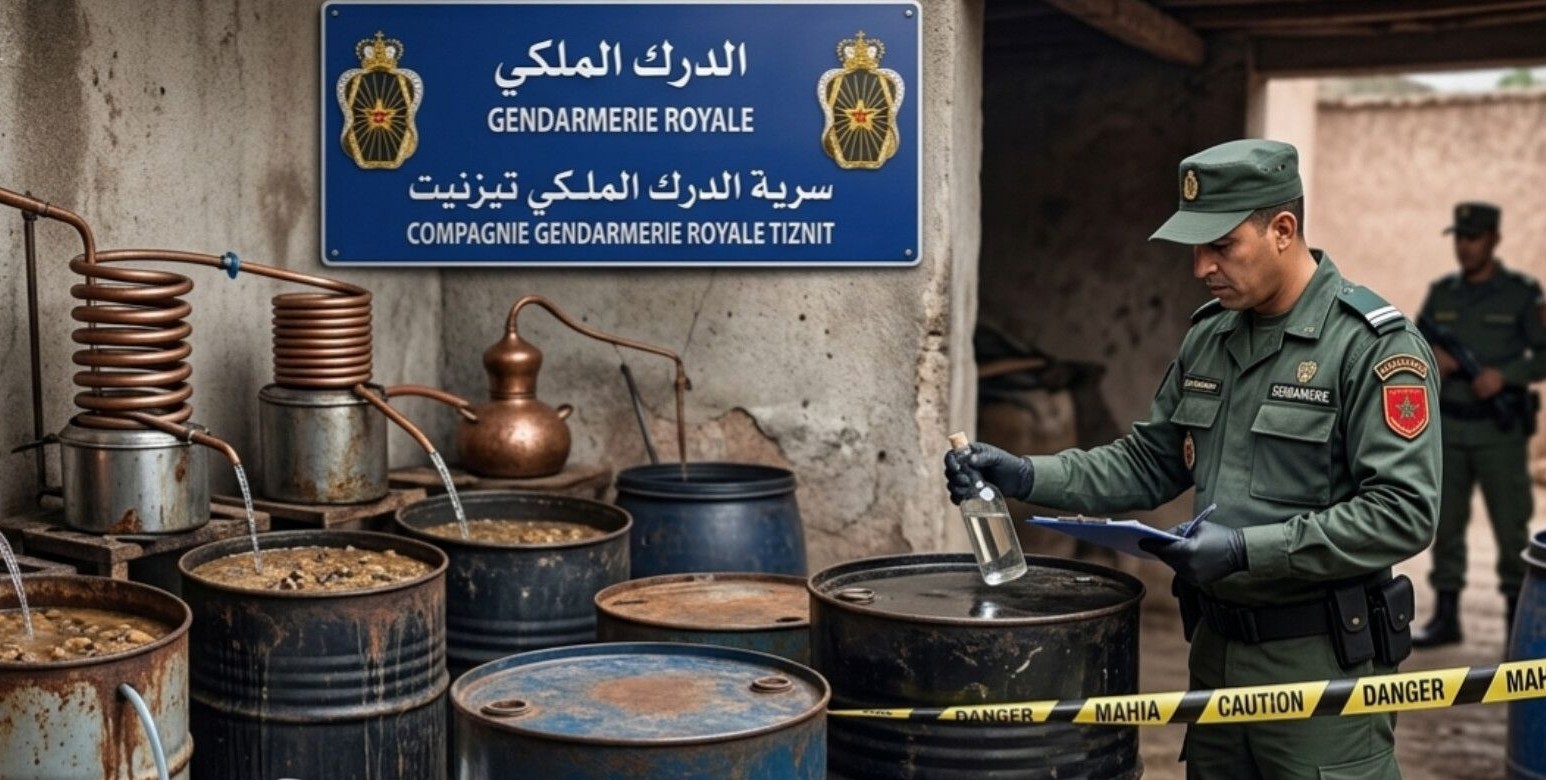 تيزنيت: سقوط “بارون” ماء الحياة في قبضة الدرك.. حجز ممنوعات ومحاولة إرشاء فاشلة